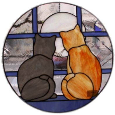 Katzenbild aus Tiffanyglas